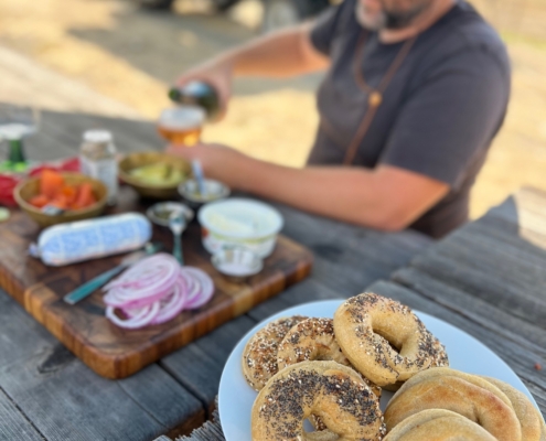 Weatherborne home made bagels International White Wine Festival Sunday Open House