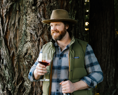 winemaker redwood tree and wine