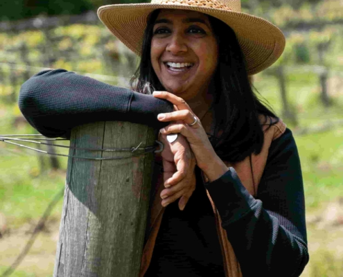 Ottavino Wines founder Shalini Sekhar during harvest in California