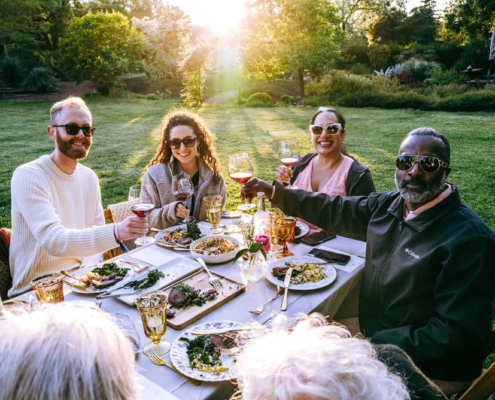Winemaker Dinner Guests at Sunset Stoney Bottom Entertaining
