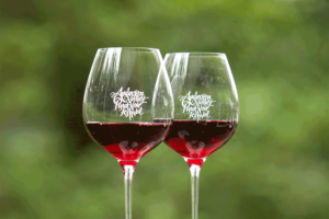 pretty pinot in burgundy glasses